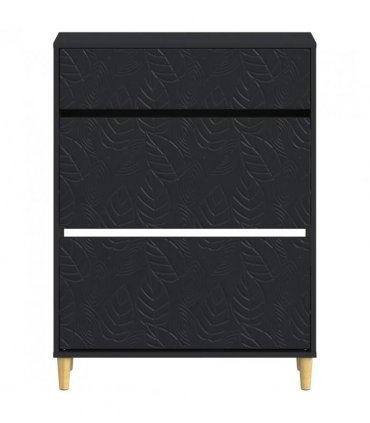 vidaXL Shoe Cabinet DELFT 78 x 24 x 103 cm Engineered Wood Black