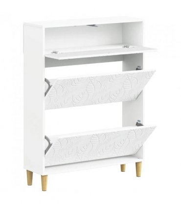 vidaXL Shoe Cabinet DELFT 78 x 24 x 103 cm Engineered Wood White