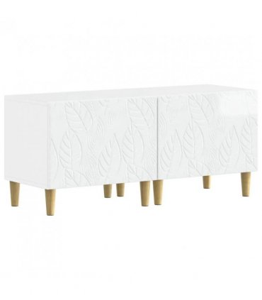 vidaXL TV Cabinet High Gloss White Engineered Wood — V0672276435