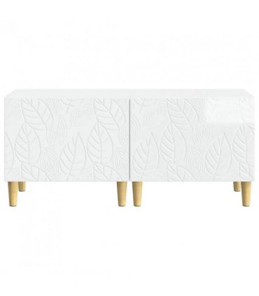 vidaXL TV Cabinet High Gloss White Engineered Wood — V0672276435