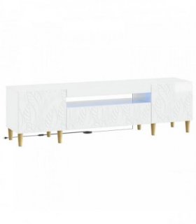 vidaXL LED TV Cabinet High Gloss White Engineered Wood — V0672276438