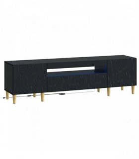 vidaXL LED TV Cabinet Black Engineered Wood — V0672276442