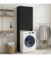 vidaXL Toilet Cabinet DELFT Black 66 x 25.5 x 190 cm Engineered Wood