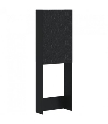 vidaXL Toilet Cabinet DELFT Black 66 x 25.5 x 190 cm Engineered Wood