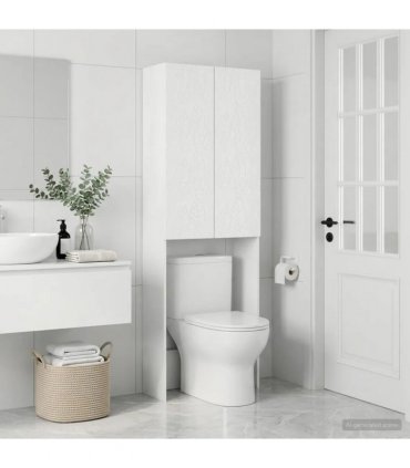 vidaXL Toilet Cabinet DELFT White 66 x 25.5 x 190 cm Engineered Wood