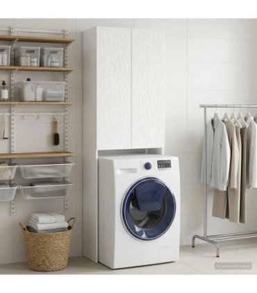 vidaXL Toilet Cabinet DELFT White 66 x 25.5 x 190 cm Engineered Wood