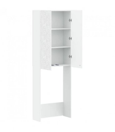 vidaXL Toilet Cabinet DELFT White 66 x 25.5 x 190 cm Engineered Wood