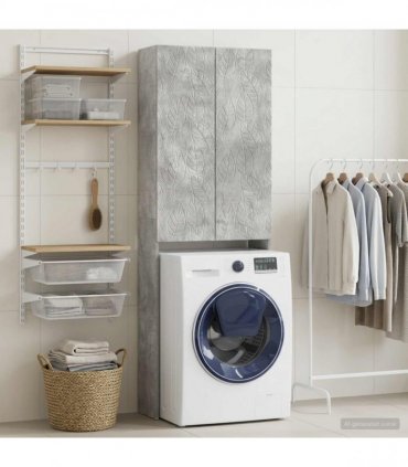 vidaXL Toilet Cabinet DELFT Concrete Grey 66 x 25.5 x 190 cm