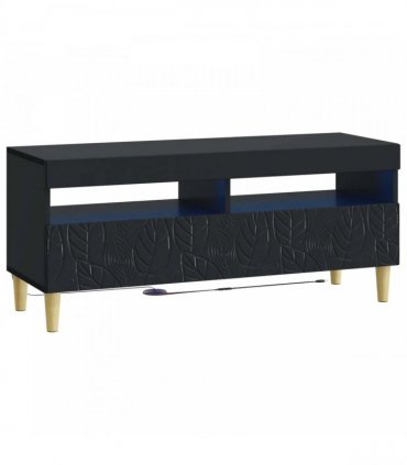 vidaXL LED TV Cabinet Black Engineered Wood — V0672276459