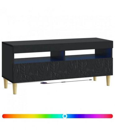 vidaXL LED TV Cabinet Black Engineered Wood — V0672276459