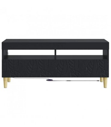 vidaXL LED TV Cabinet Black Engineered Wood — V0672276459