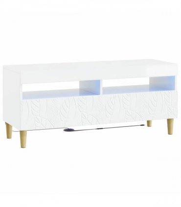 vidaXL LED TV Cabinet High Gloss White Engineered Wood — V0672276463