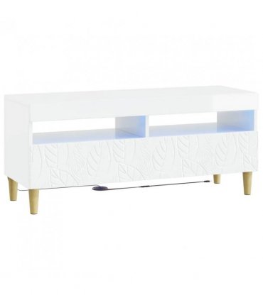 vidaXL LED TV Cabinet High Gloss White Engineered Wood — V0672276463