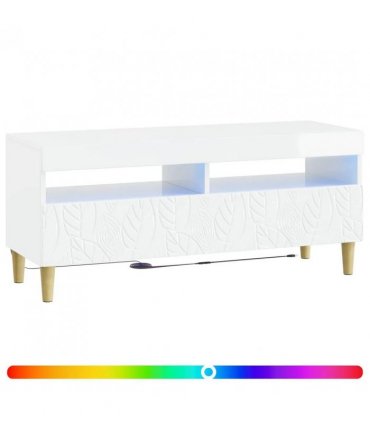 vidaXL LED TV Cabinet High Gloss White Engineered Wood — V0672276463