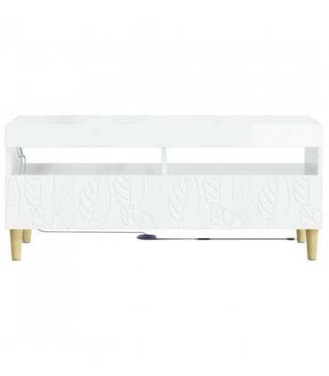vidaXL LED TV Cabinet High Gloss White Engineered Wood — V0672276463
