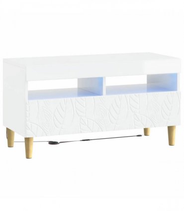 vidaXL LED TV Cabinet High Gloss White Engineered Wood — V0672276465