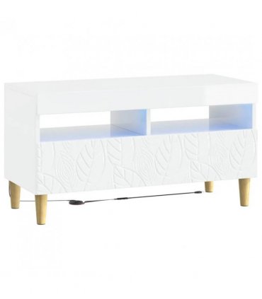 vidaXL LED TV Cabinet High Gloss White Engineered Wood — V0672276465