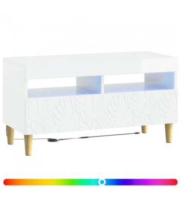 vidaXL LED TV Cabinet High Gloss White Engineered Wood — V0672276465