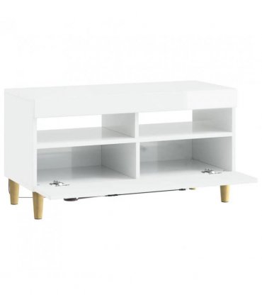 vidaXL LED TV Cabinet High Gloss White Engineered Wood — V0672276465