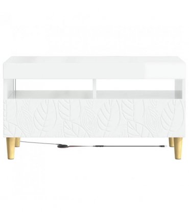 vidaXL LED TV Cabinet High Gloss White Engineered Wood — V0672276465