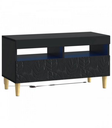 vidaXL LED TV Cabinet Black Engineered Wood — V0672276467