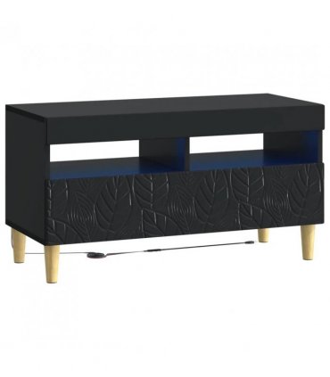vidaXL LED TV Cabinet Black Engineered Wood — V0672276467