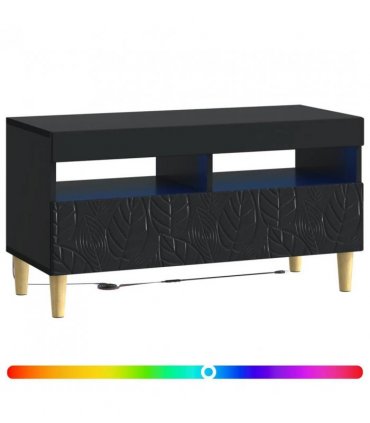 vidaXL LED TV Cabinet Black Engineered Wood — V0672276467