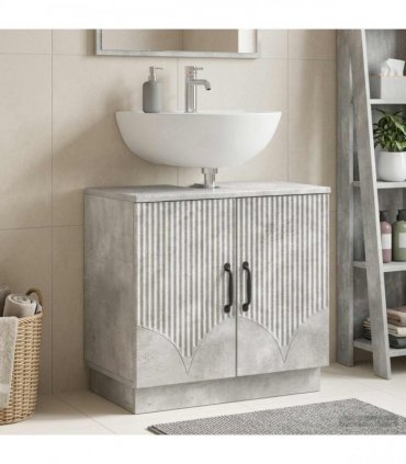 vidaXL Bathroom Sink Cabinet HOORN Concrete Grey 59.5 x 31.5x 56 cm