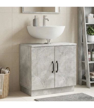 vidaXL Bathroom Sink Cabinet HOORN Concrete Grey 59.5 x 31.5x 56 cm