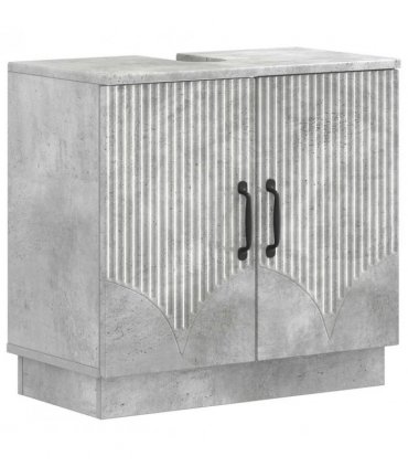vidaXL Bathroom Sink Cabinet HOORN Concrete Grey 59.5 x 31.5x 56 cm