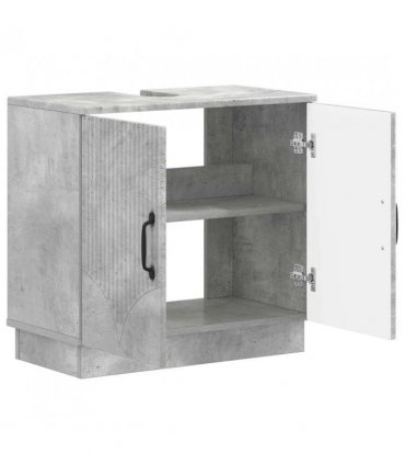 vidaXL Bathroom Sink Cabinet HOORN Concrete Grey 59.5 x 31.5x 56 cm