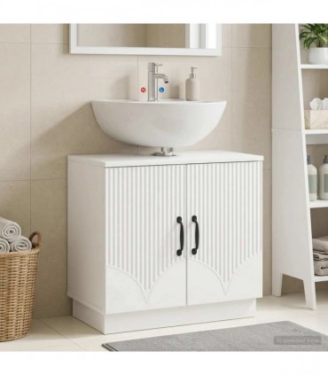 vidaXL Bathroom Sink Cabinet HOORN White 59.5 x 31.5x 56 cm
