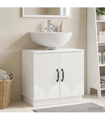 vidaXL Bathroom Sink Cabinet HOORN White 59.5 x 31.5x 56 cm