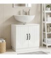 vidaXL Bathroom Sink Cabinet HOORN High Gloss White 59.5 x 31.5x 56 cm