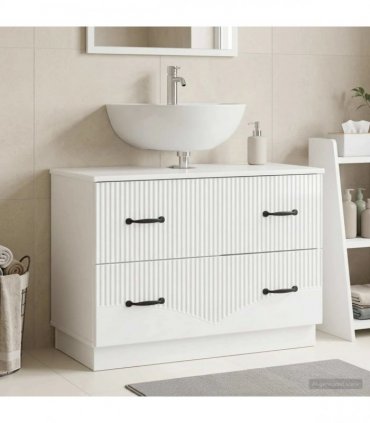 vidaXL Bathroom Sink Cabinet HOORN High Gloss White 82 x 41x 56 cm