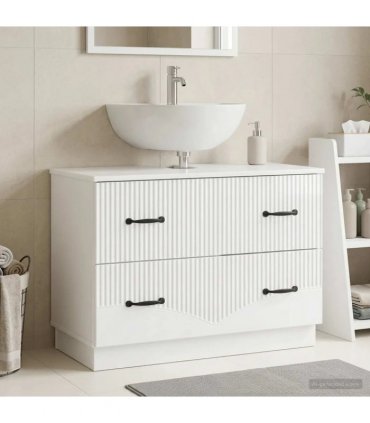 vidaXL Bathroom Sink Cabinet HOORN High Gloss White 82 x 41x 56 cm