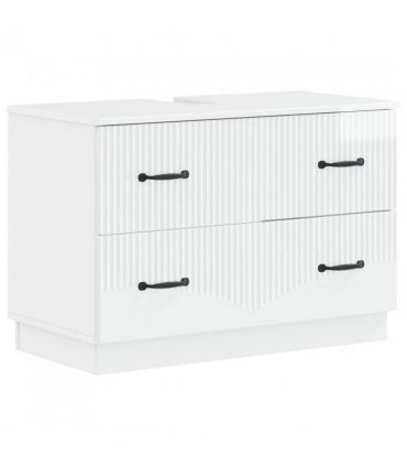 vidaXL Bathroom Sink Cabinet HOORN High Gloss White 82 x 41x 56 cm