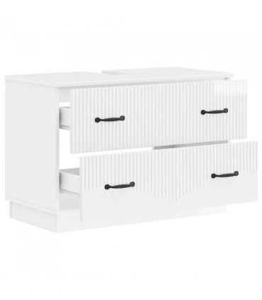 vidaXL Bathroom Sink Cabinet HOORN High Gloss White 82 x 41x 56 cm