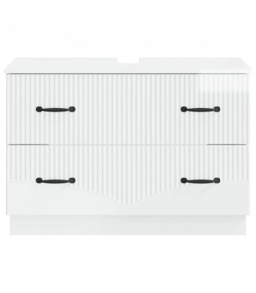 vidaXL Bathroom Sink Cabinet HOORN High Gloss White 82 x 41x 56 cm