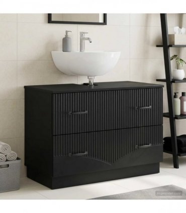 vidaXL Bathroom Sink Cabinet HOORN Black 82 x 41x 56 cm