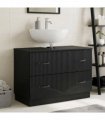 vidaXL Bathroom Sink Cabinet HOORN Black 82 x 41x 56 cm