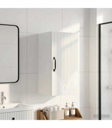 vidaXL Bathroom Wall Cabinet HOORN High Gloss White 30 x 31 x 59 cm