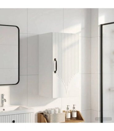 vidaXL Bathroom Wall Cabinet HOORN High Gloss White 30 x 31 x 59 cm