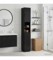 vidaXL Bathroom Cabinet with Open Shelf HOORN Black 30 x 31 x 187 cm