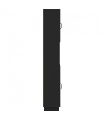 vidaXL Bathroom Cabinet with Open Shelf HOORN Black 30 x 31 x 187 cm