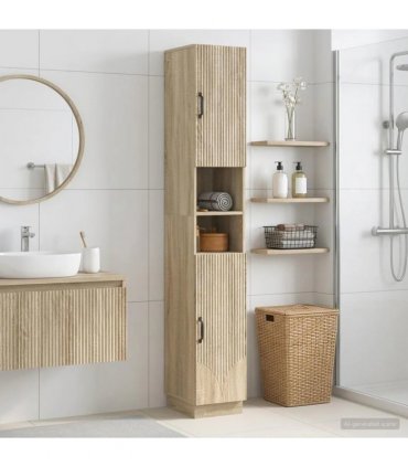 vidaXL Bathroom Cabinet with Open Shelf HOORN Sonoma Oak