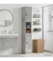 vidaXL Bathroom Cabinet with Open Shelf HOORN Concrete Grey