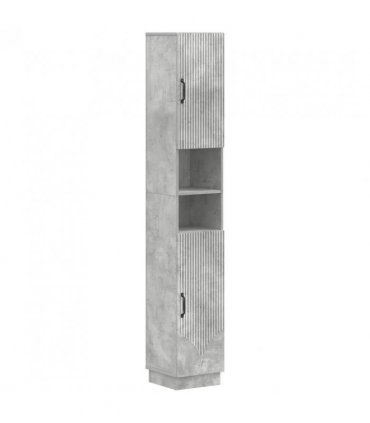 vidaXL Bathroom Cabinet with Open Shelf HOORN Concrete Grey