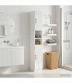 vidaXL Bathroom Cabinet with Open Shelf HOORN High Gloss White