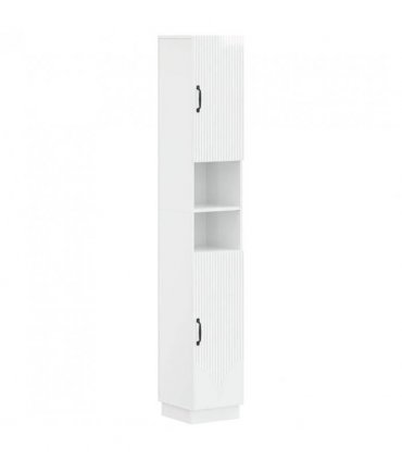 vidaXL Bathroom Cabinet with Open Shelf HOORN High Gloss White